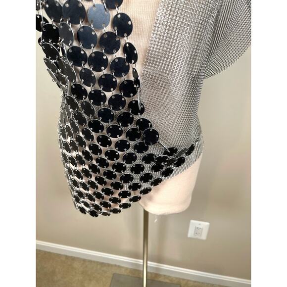 Fannie Schiavoni Scale and Mesh Chainmail Sheer Wrap Top Size Large - Picture 6 of 10